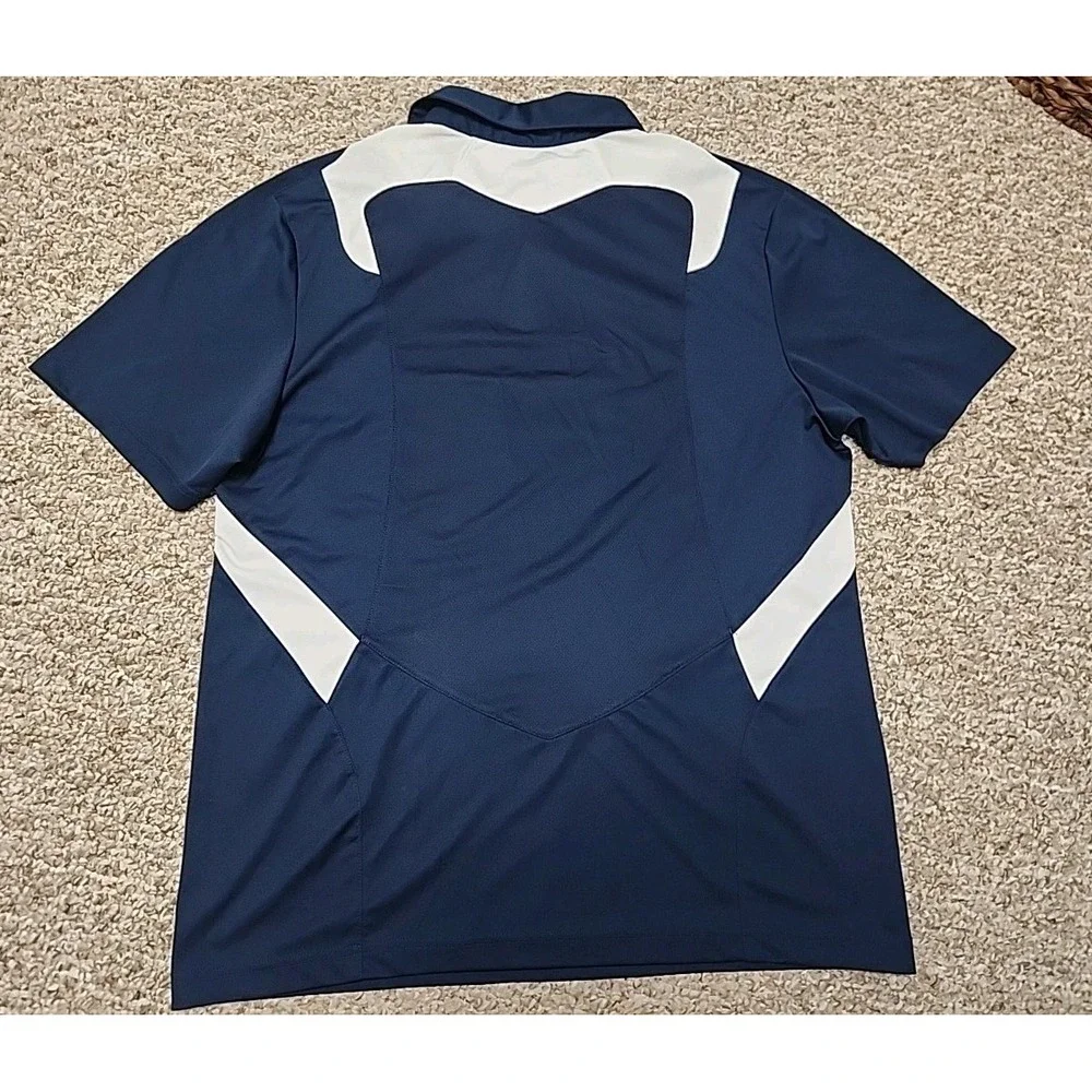 Adidas‎ Climalite Mens Large Navy Blue White Polo Shirt American Flag M Logo